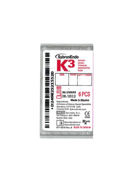 Limas K3 Conicidad .02 Ni-Ti 25mm. 6 Uds.