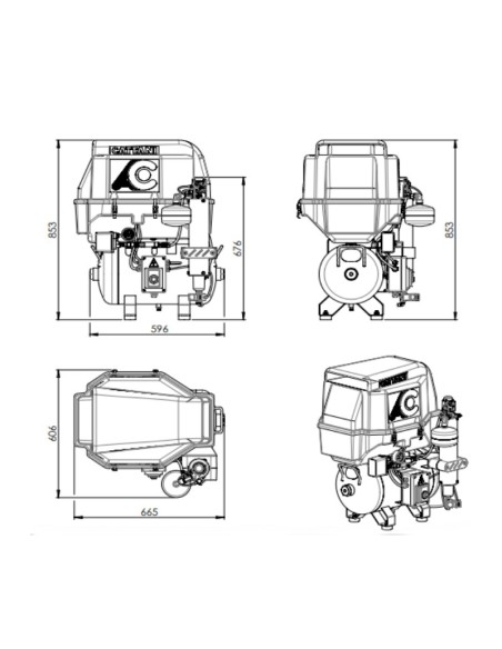 AC100Q Compresor de 30L con Secador de Aire e Insonorización