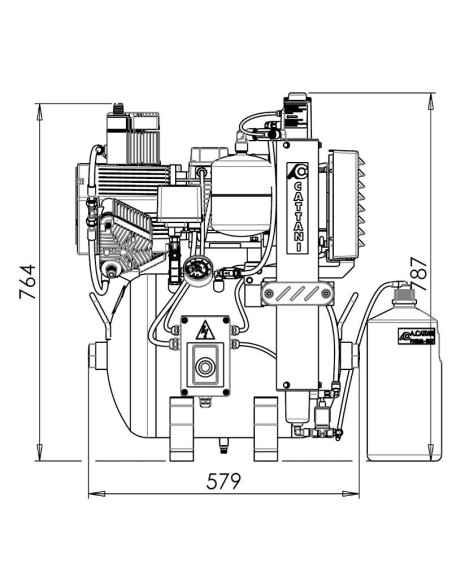 AC300 Compresor 3 Cilindros con Secador de Aire 45L