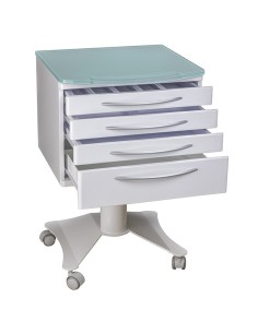 Carrito Móvil RC4Z con 4 Cajones y Ruedas con Encimera Verde