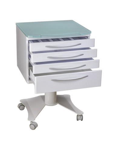 Carrito Móvil RC4Z con 4 Cajones y Ruedas con Encimera Verde