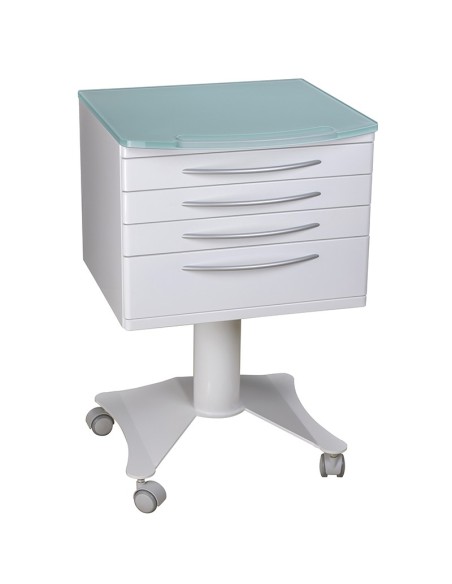 Carrito Móvil RC4Z con 4 Cajones y Ruedas con Encimera Verde