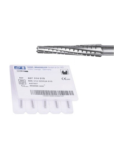 Fresa de Corte Carburo Turbina H254 Odontosección 5 Uds. Komet