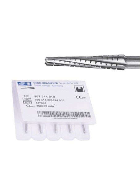 Fresa de Corte Carburo Turbina H254 Odontosección 5 Uds. Komet