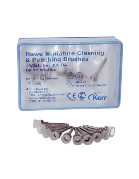 Mini Cepillos Profilaxis Nylon Contra-ángulo Kerr Hawe Caja 100 uds