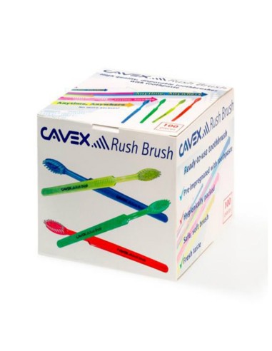 Cepillos de Dientes Rush Brush con Pasta Incorporada 100 uds.