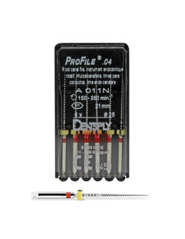 Limas Profile Conicidad .04 Ni-Ti 25mm 6 uds