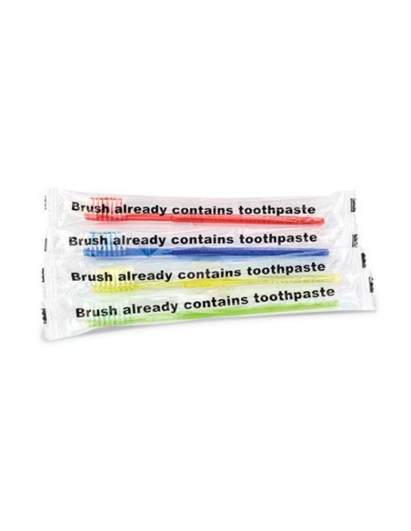 Cepillos de Dientes Rush Brush con Pasta Incorporada 100 uds.