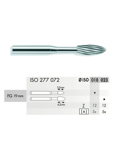 Fresa Huevo FG 19mm TC 5 unidades