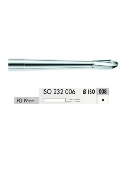 Fresa Pera Amalgama FG 19mm 008 Carburo 5 unidades