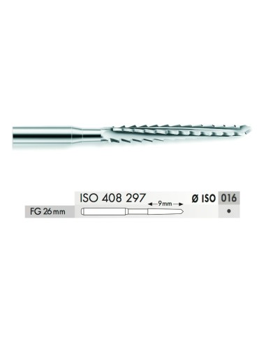 Fresa Lanza Dentada Hueso FG 26mm 016 TC 5 unidades
