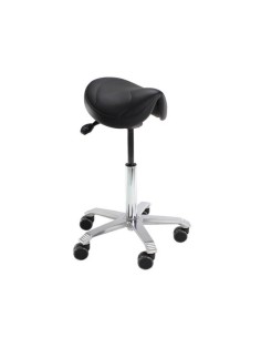 Taburete Amazone Asiento Fijo 5 Ruedas Negro