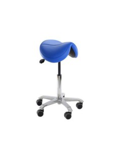 Taburete Jumper Asiento Ancho Inclinación Ajustable 5 Ruedas Azul