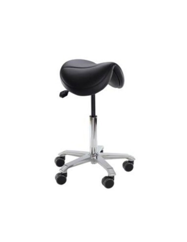 Taburete Jumper Asiento Ancho Inclinación Ajustable 5 Ruedas Azul