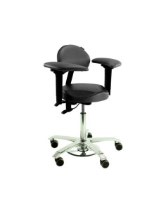Taburete Ergo-Suport con Respaldo, Brazos e Inclinación Ajustable