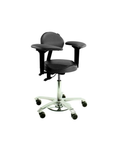 Taburete Ergo-Suport con Respaldo, Brazos e Inclinación Ajustable