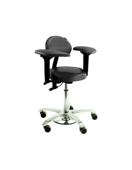 Taburete Ergo-Suport con Respaldo, Brazos e Inclinación Ajustable