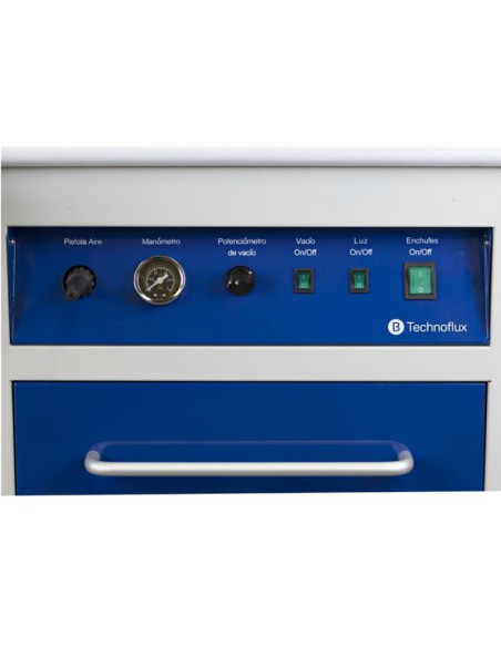 Mesa de Trabajo Metálica 1 Puesto con Aspirador y Luz