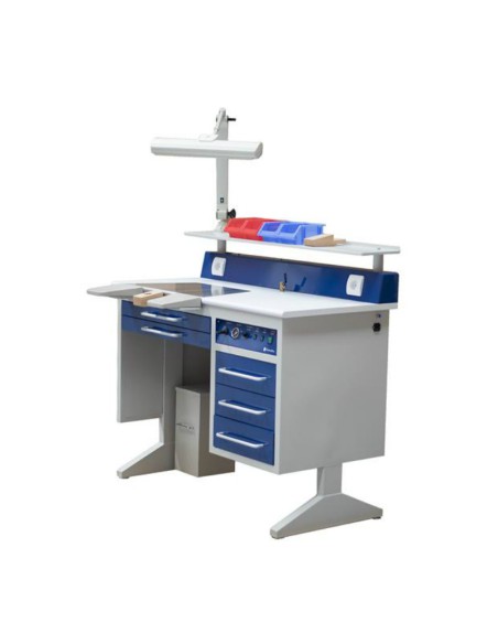 Mesa de Trabajo Metálica 1 Puesto con Aspirador y Luz