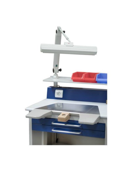 Mesa de Trabajo Metálica 1 Puesto con Aspirador y Luz