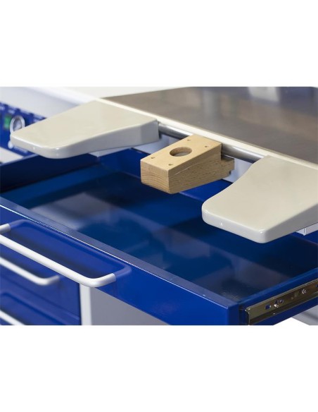 Mesa de Trabajo Metálica 2 Puestos con Aspiradores y Lámparas