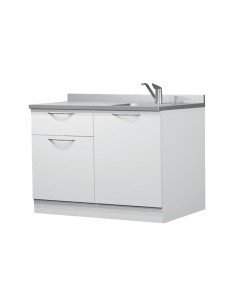 Conjunto Mobiliario Auxiliar con Encimera Inox, Grifo y Lavabo