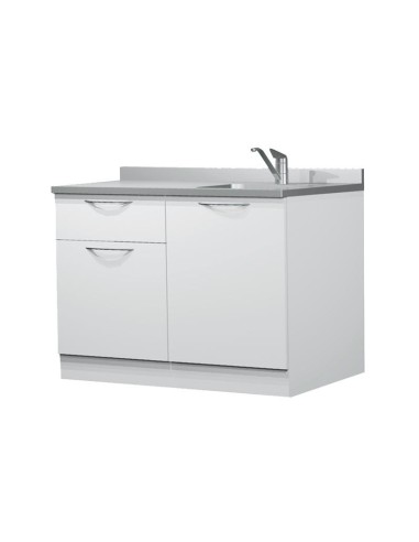 Conjunto Mobiliario Auxiliar con Encimera Inox, Grifo y Lavabo