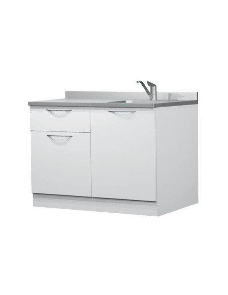 Conjunto Mobiliario Auxiliar con Encimera Inox, Grifo y Lavabo