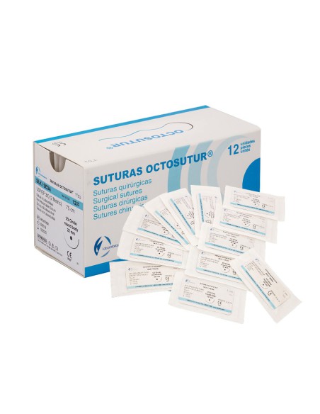 Octosutur Sutura Seda 3/8 Cír. Tri. 3/0 Hebra 75cm Negra 12uds