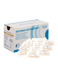 Octosutur Sutura Nylon 3/8 Cír. Tri. 4/0 19mm Hebra 45cm Azul No Absor. 12u.
