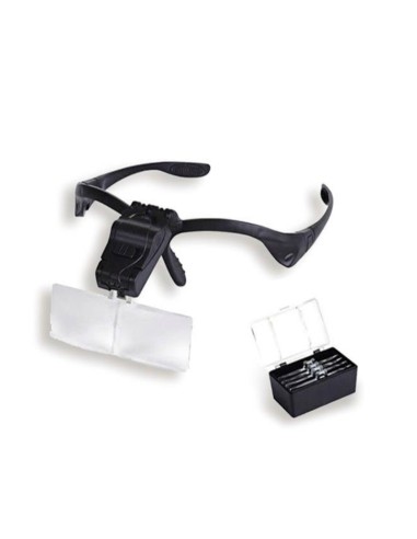 Lupa Binocular Con Montura LED y 5 Lentes de 1X a 3,5X