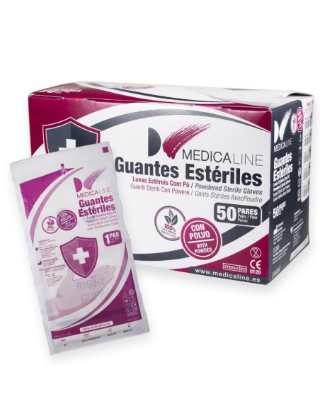 Guantes Estériles de Látex Caja 50 pares