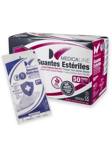 Guantes Estériles de Látex Sin Polvo 100u.