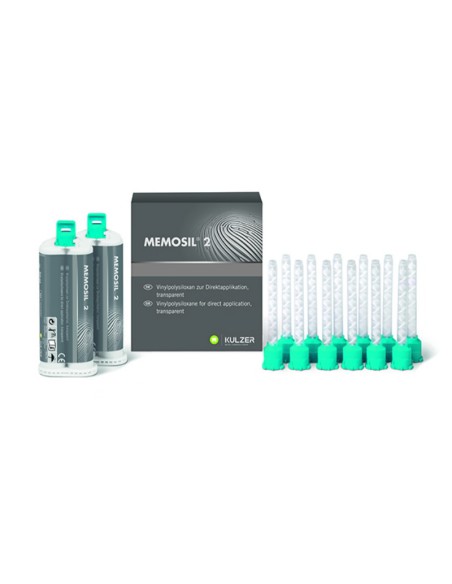 Memosil 2 Registro Mordida Transparente 2 Cartuchos Reposición 50ml.