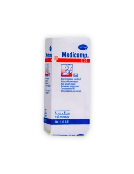 Gasas Estériles No Tejidas 5x5cm Desechables Medicomp 100 uds.