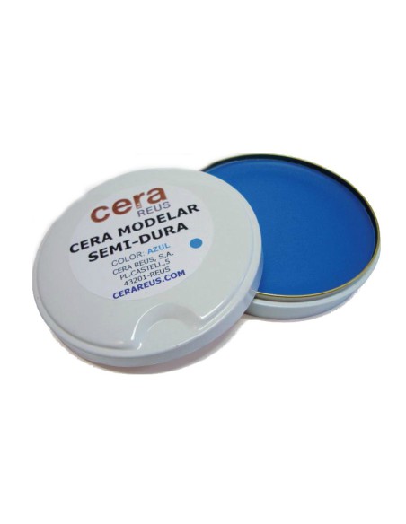 Cera de Modelar Semi-Dura Azul Tarrina 50gr.