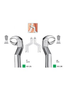 Fórceps de Extracción de Raíces Posterior Set 122 1/2R+L