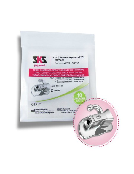 Tubos Simples Ortodoncia Cementado Directo 4 u.