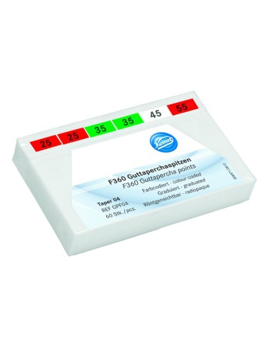 Puntas de Gutapercha F360 28mm .04 Caja Surtido 60 unidades