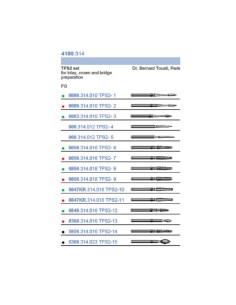 Fresero TPS2 Set 4180 FG Preparación Inlays, Puentes y Coronas 10 uds 2