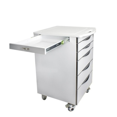 Carrito Móvil 6 Cajones con Encimera y 3 Cubetas