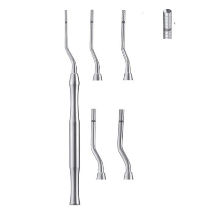 Osteotomo Cóncavo Angulado Punta Recta Forma de Bayoneta de Carl Martin