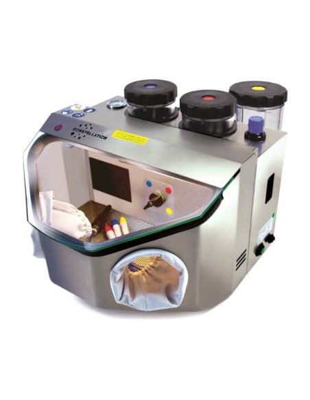 Chorreadora de Arena Constellation III con LED, Pistola de Soplado y 3 Vasos de Mestra