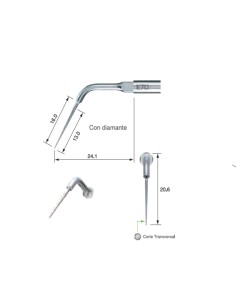 Punta Ultrasonidos con Diamante NSK Endodoncia Tipo Satelec 1 unidad