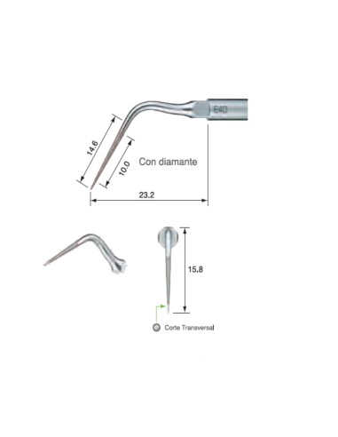 Punta Ultrasonidos con Diamante NSK Endodoncia Tipo Satelec 1 unidad