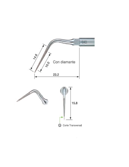 Punta Ultrasonidos con Diamante NSK Endodoncia Tipo Satelec 1 unidad