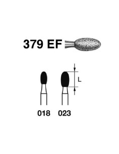 Fresa Huevo FG Diamante 379EF.314.023 Superfino 5 Uds.