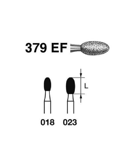 Fresa Huevo FG Diamante 379EF.314.023 Superfino 5 Uds.