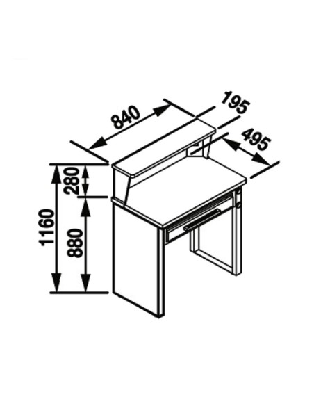 Mesa de Trabajo Metálica 1 Puesto para Repasado
