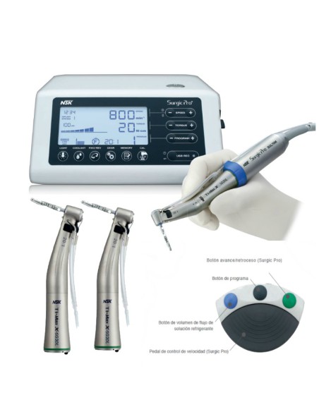 Pack 13 NSK Surgic Pro LED Motor Cirugía y 2 Contraángulos X SG20L